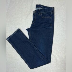 J.Crew Women's Slim Straight Leg Jeans, Size 29R, Low-Rise, Dark Wash Blue